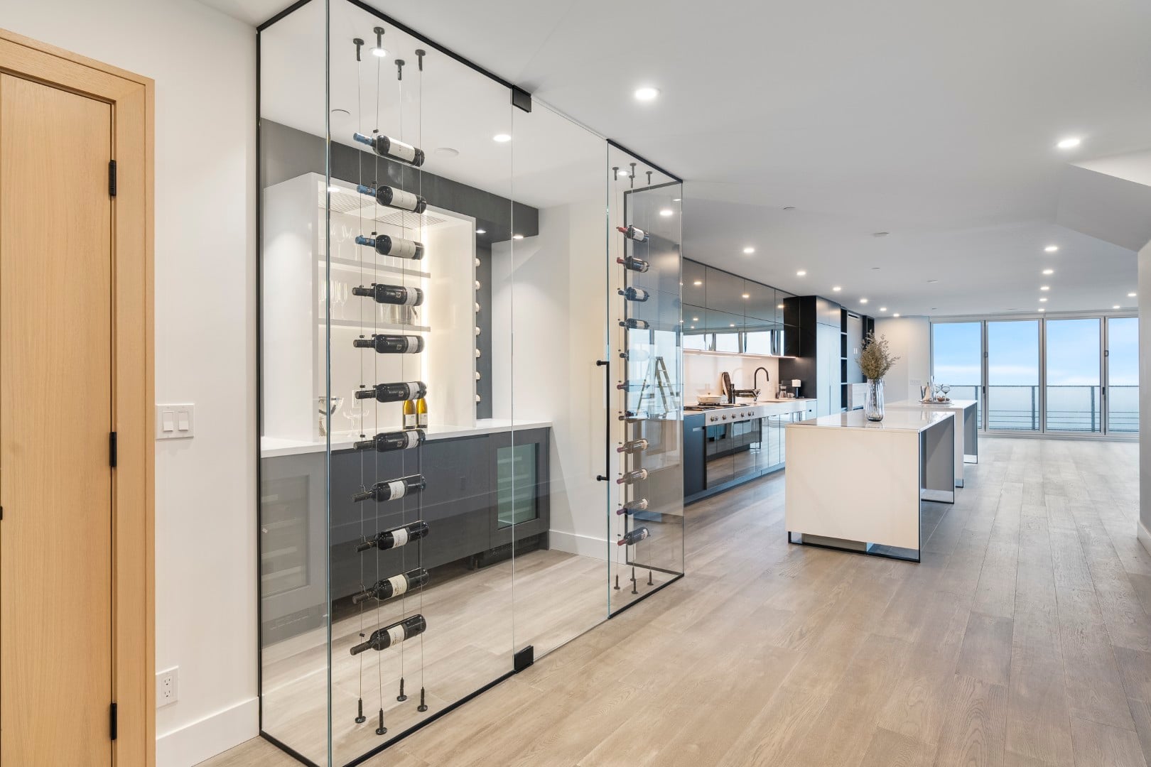 Penthouse wine cellar at beautiful award-winning Monaco in White Rock by Solterra Development.